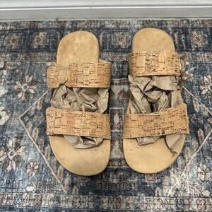 Vionic Womens Natoma Platform Wedge Sandals Brown Leather Buckle Strap Slip On 8